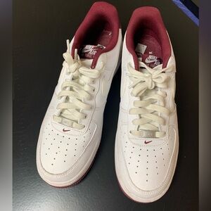 NIKE Air Air-force 1- Burgundy & White- Men’s 10